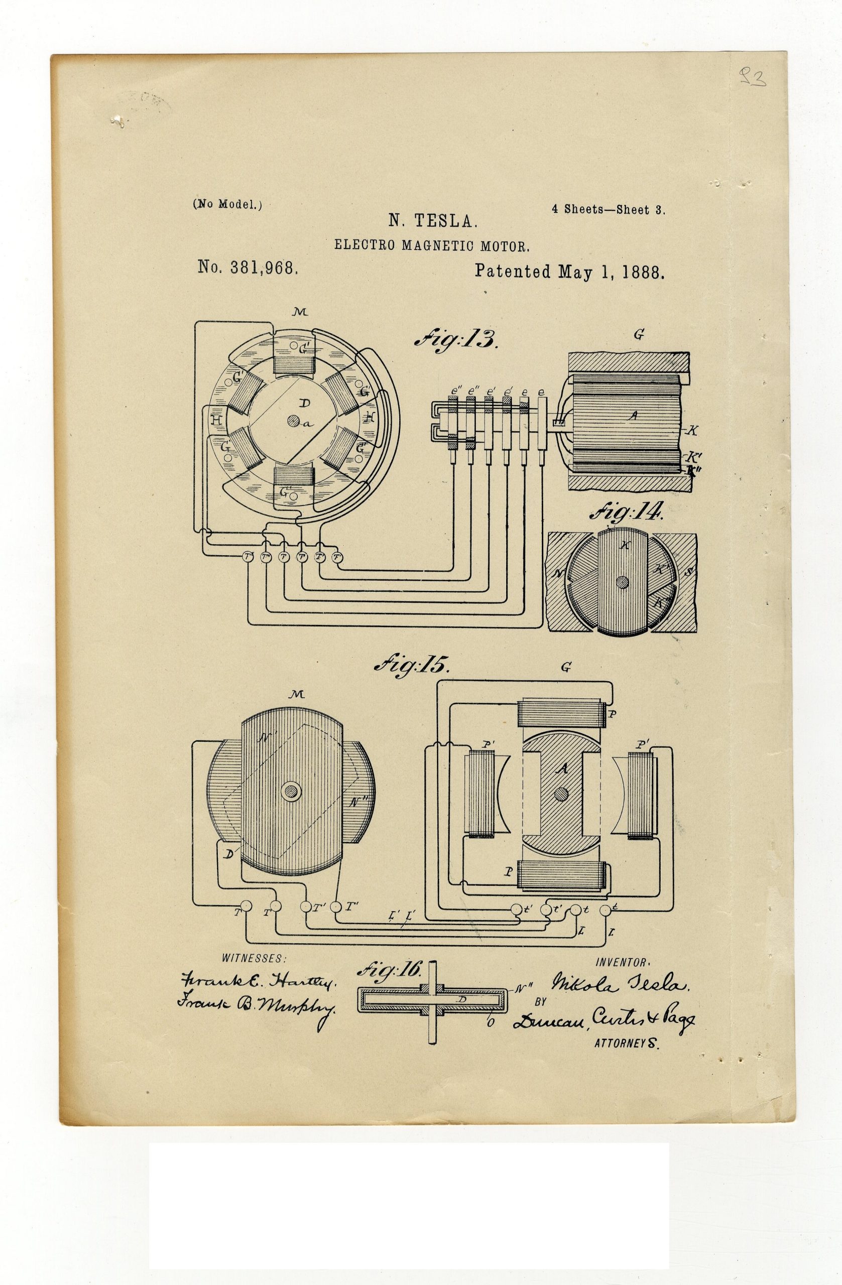 Teslin patent, elektromagnetni motor